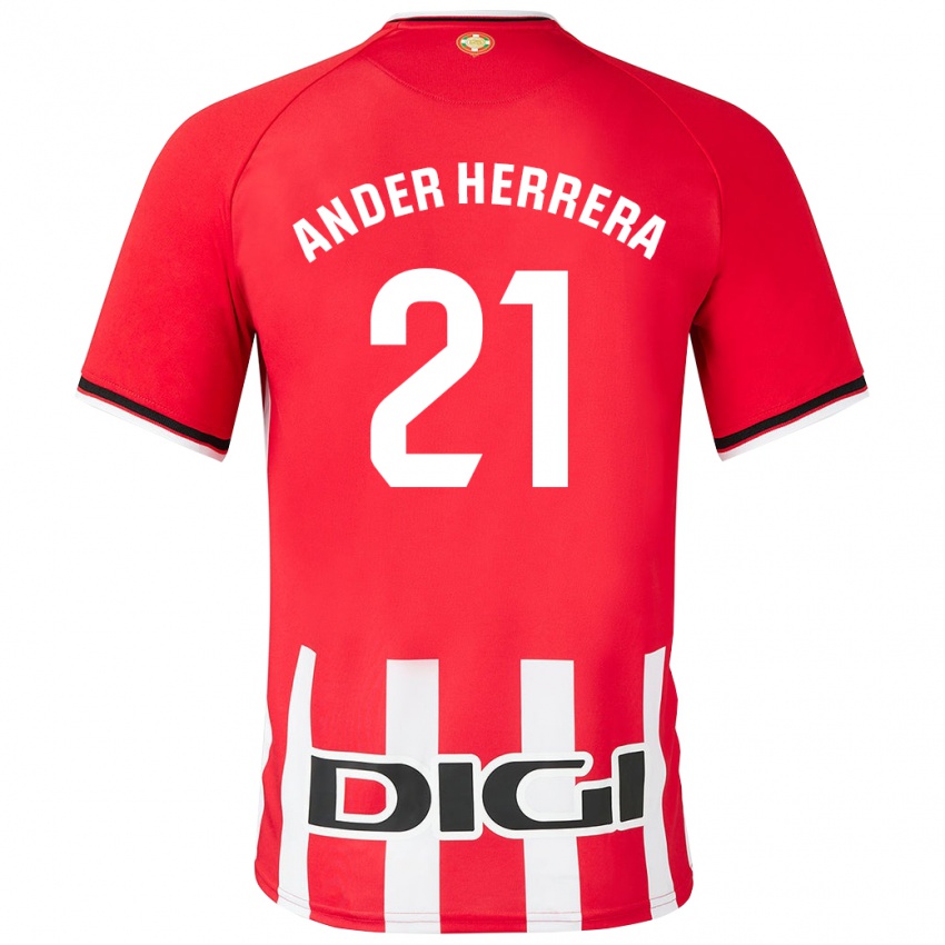 Niño Camiseta Ander Herrera #21 Rojo 1ª Equipación 2023/24 La Camisa Chile