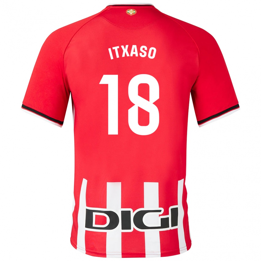 Niño Camiseta Itxaso Uriarte Santamaria #18 Rojo 1ª Equipación 2023/24 La Camisa Chile