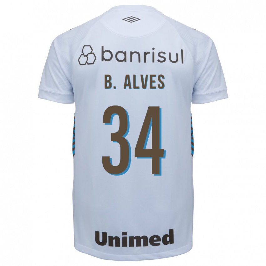 Niño Camiseta Bruno Alves #34 Blanco 2ª Equipación 2023/24 La Camisa Chile