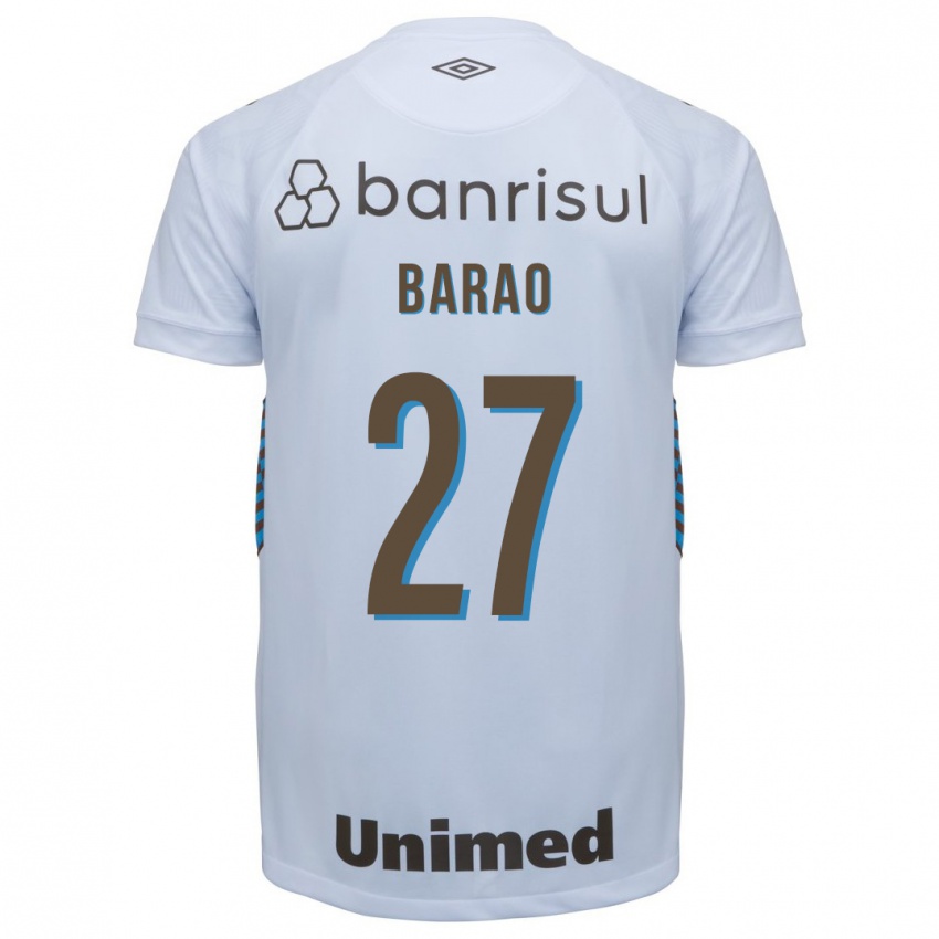 Niño Camiseta Dani Barão #27 Blanco 2ª Equipación 2023/24 La Camisa Chile