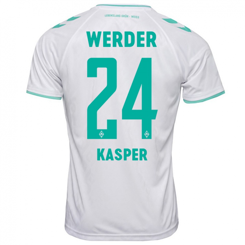 Niño Camiseta Dominik Kasper #24 Blanco 2ª Equipación 2023/24 La Camisa Chile