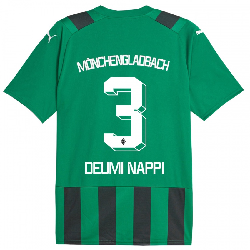 Niño Camiseta Dimitrie Deumi Nappi #3 Verde Negro 2ª Equipación 2023/24 La Camisa Chile