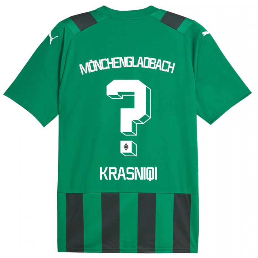 Niño Camiseta Engjell Krasniqi #0 Verde Negro 2ª Equipación 2023/24 La Camisa Chile