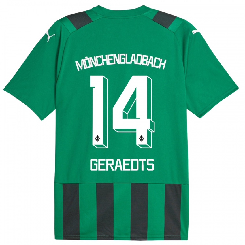 Niño Camiseta Kelsey Geraedts #14 Verde Negro 2ª Equipación 2023/24 La Camisa Chile