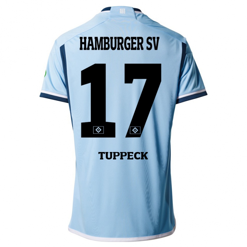 Niño Camiseta Niklas Tuppeck #17 Azul 2ª Equipación 2023/24 La Camisa Chile