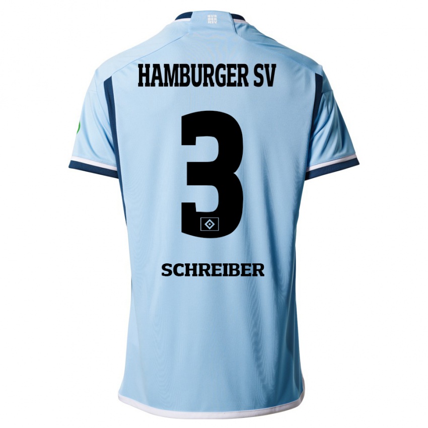 Niño Camiseta David Schreiber #3 Azul 2ª Equipación 2023/24 La Camisa Chile