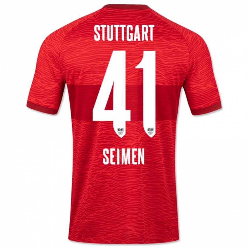 Niño Camiseta Dennis Seimen #41 Rojo 2ª Equipación 2023/24 La Camisa Chile