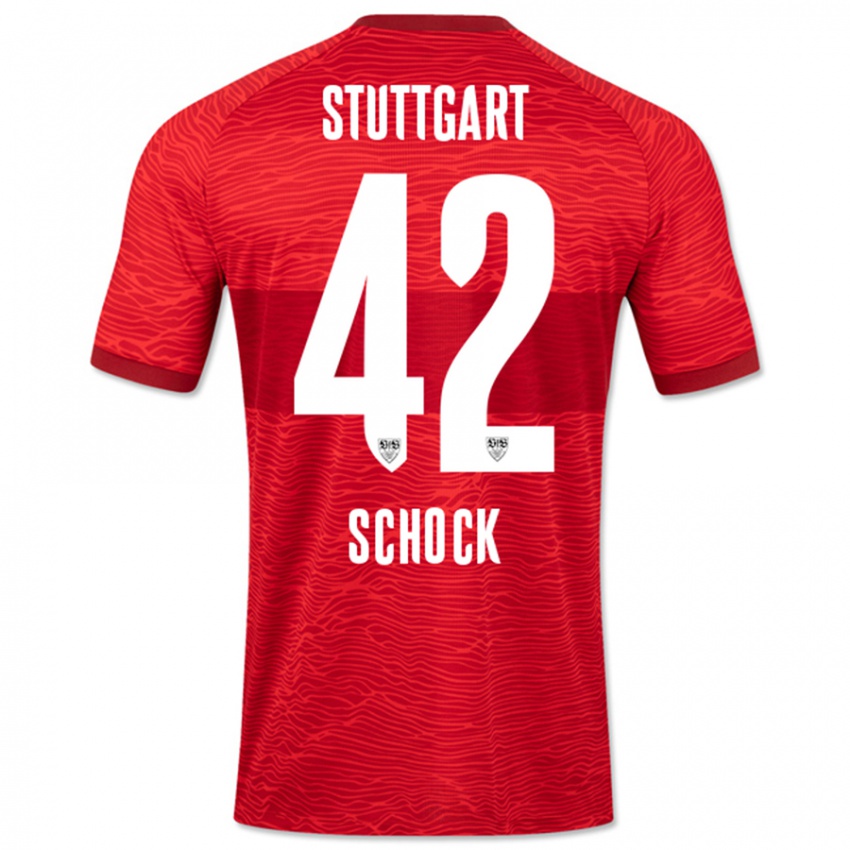 Niño Camiseta Florian Schock #42 Rojo 2ª Equipación 2023/24 La Camisa Chile