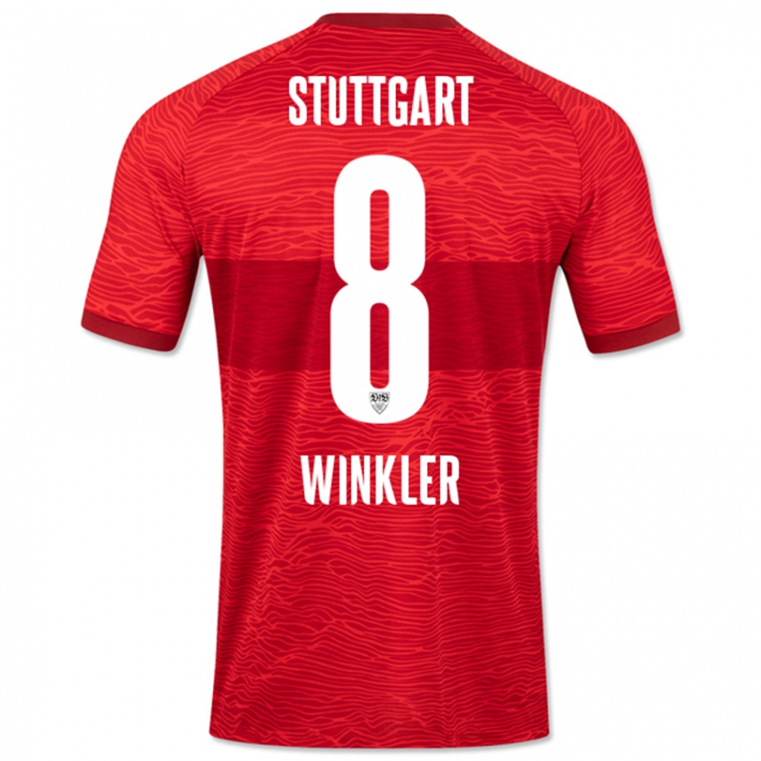 Niño Camiseta Nathan Winkler #8 Rojo 2ª Equipación 2023/24 La Camisa Chile