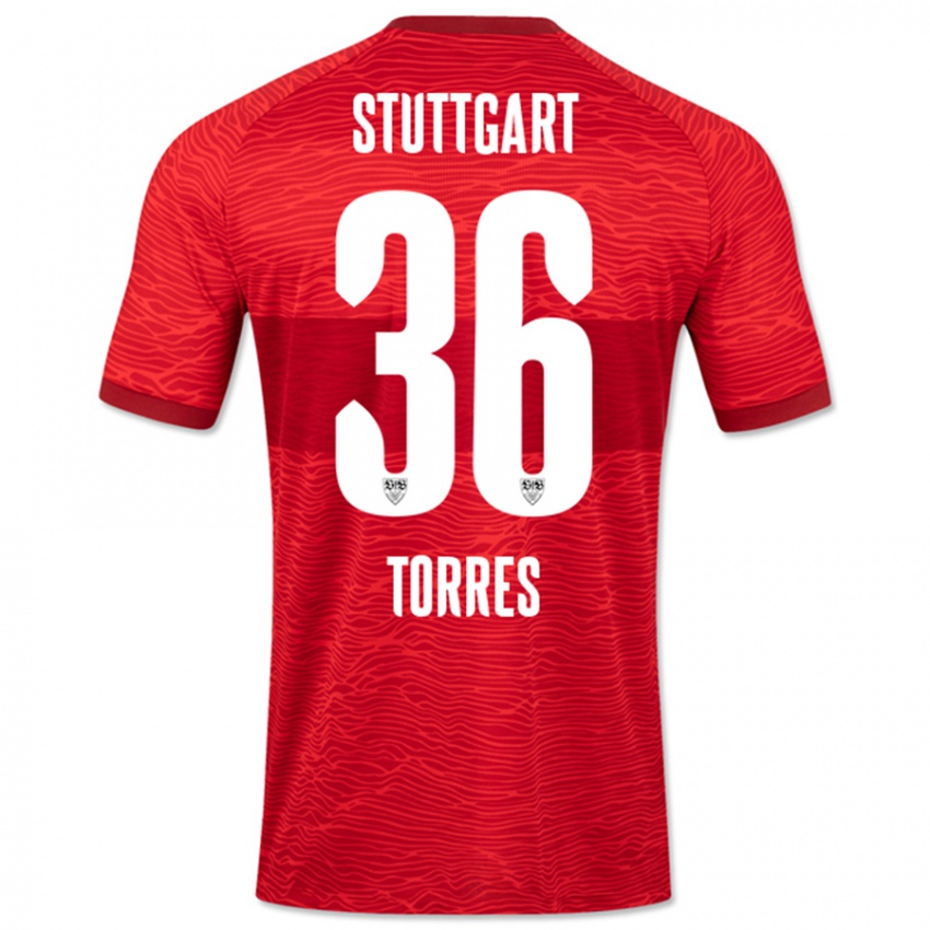 Niño Camiseta Yohann Torres #36 Rojo 2ª Equipación 2023/24 La Camisa Chile