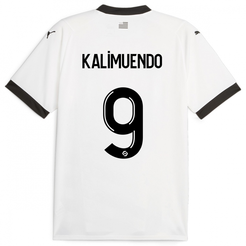 Niño Camiseta Arnaud Kalimuendo #9 Blanco 2ª Equipación 2023/24 La Camisa Chile