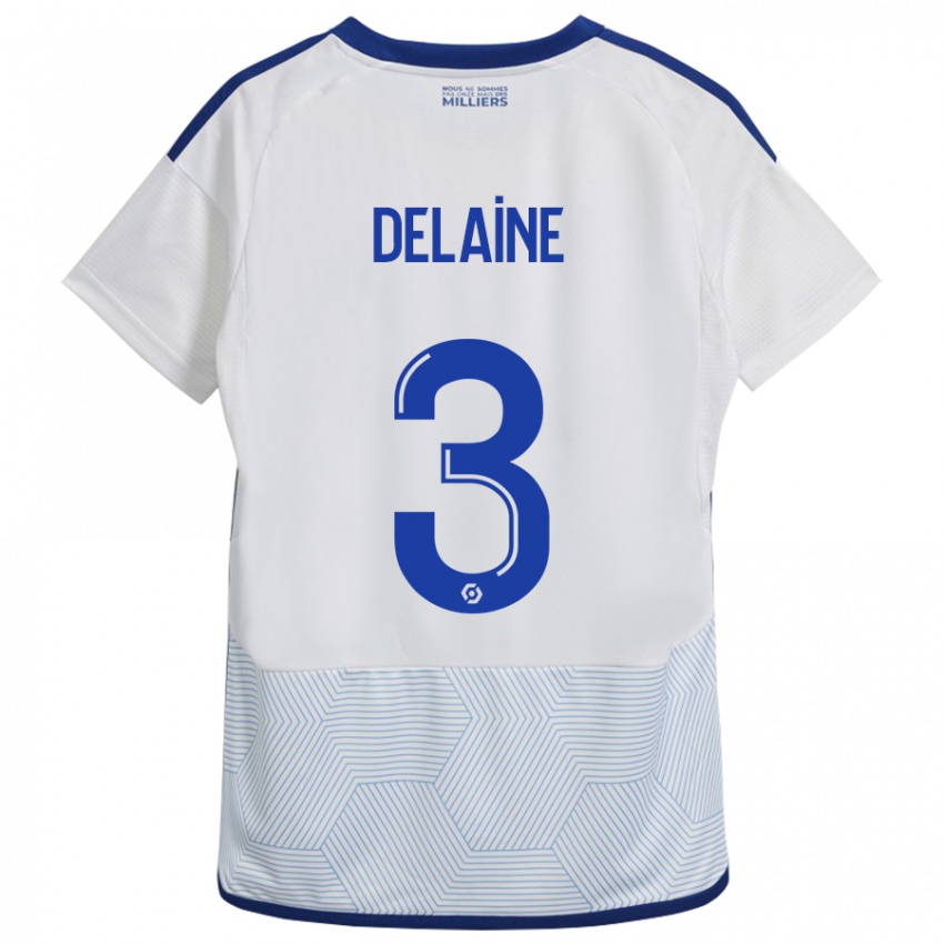 Niño Camiseta Thomas Delaine #3 Blanco 2ª Equipación 2023/24 La Camisa Chile
