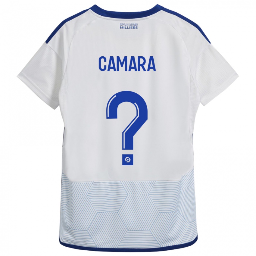 Niño Camiseta Alseny Camara #0 Blanco 2ª Equipación 2023/24 La Camisa Chile