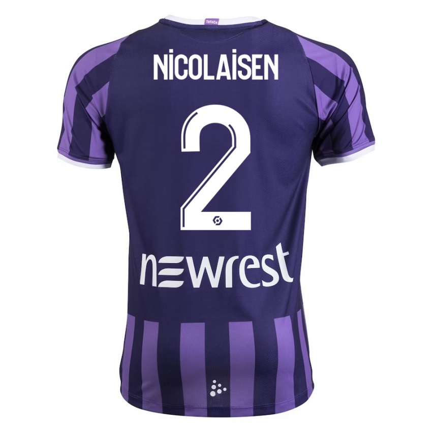 Niño Camiseta Rasmus Nicolaisen #2 Morado 2ª Equipación 2023/24 La Camisa Chile