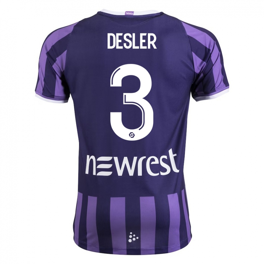 Niño Camiseta Mikkel Desler #3 Morado 2ª Equipación 2023/24 La Camisa Chile