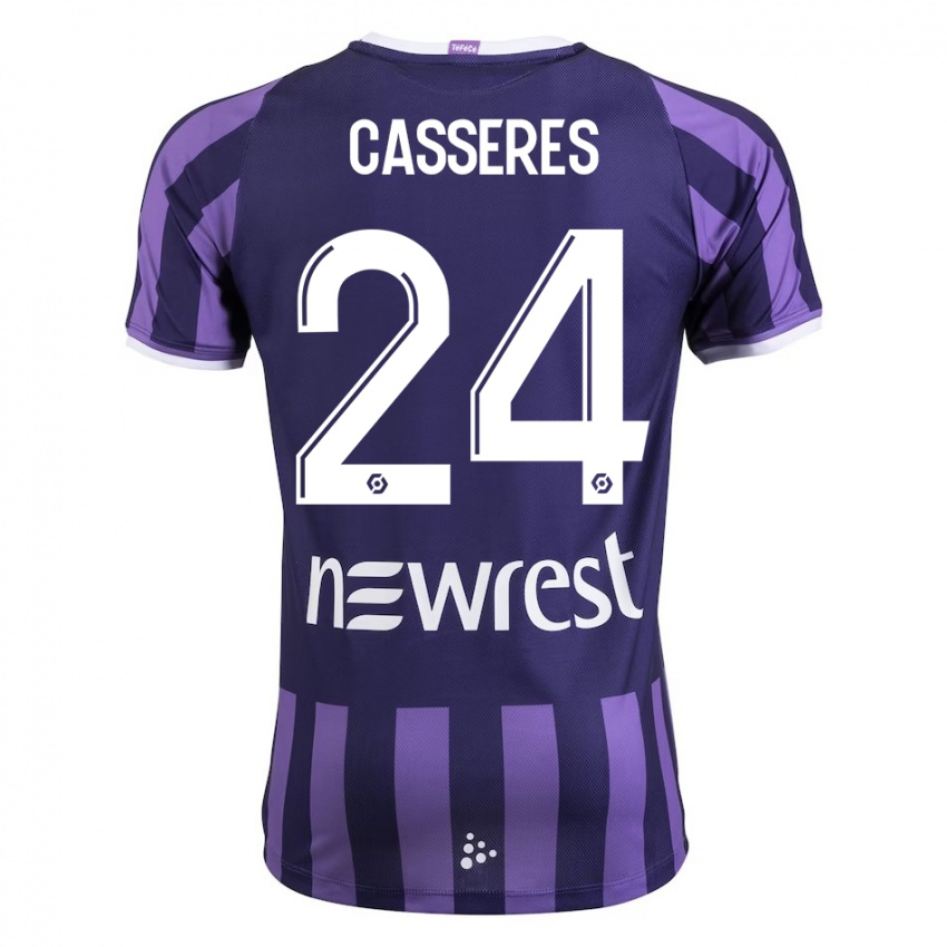 Niño Camiseta Cristian Cásseres Jr. #24 Morado 2ª Equipación 2023/24 La Camisa Chile