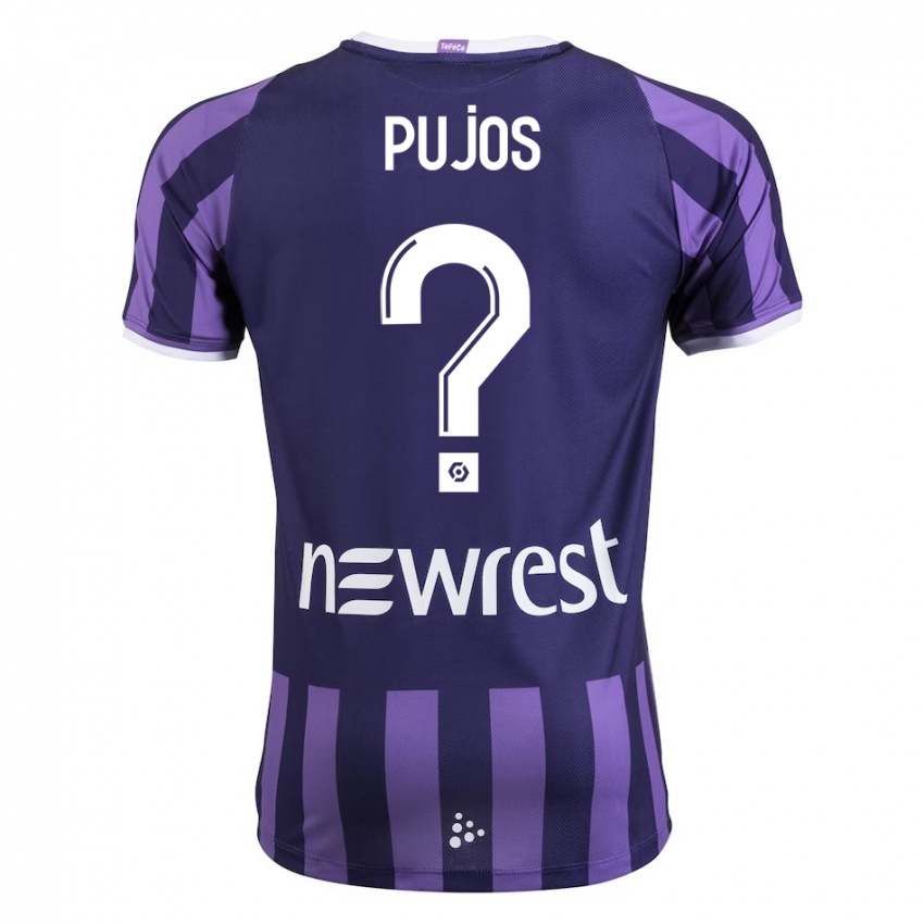 Niño Camiseta Clément Pujos #0 Morado 2ª Equipación 2023/24 La Camisa Chile