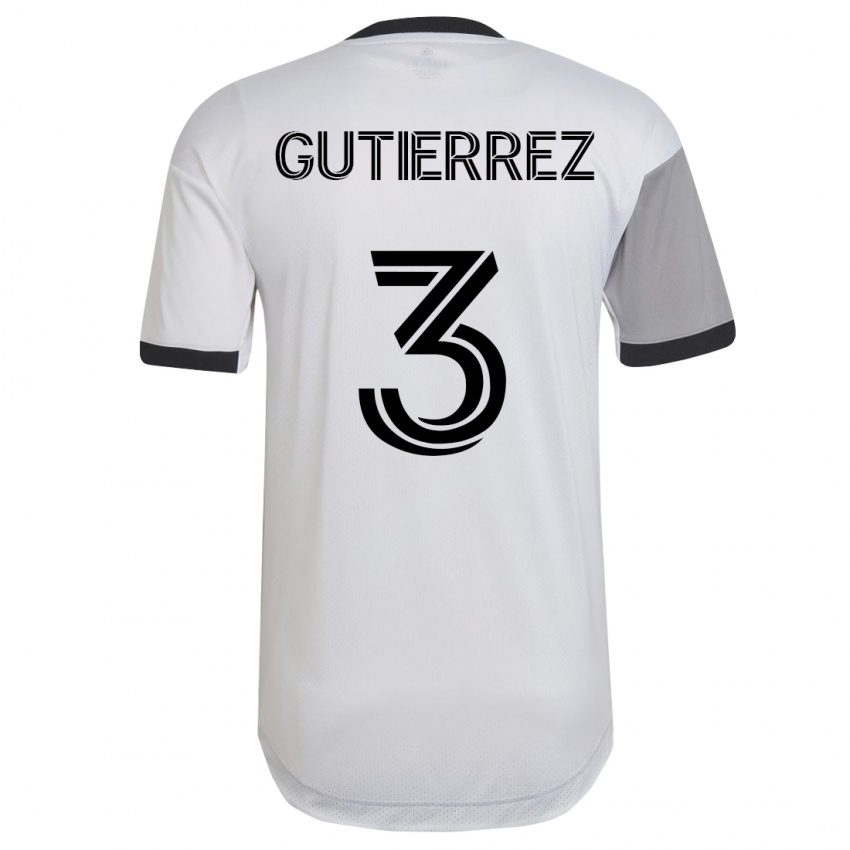 Niño Camiseta Cristián Gutiérrez #3 Blanco 2ª Equipación 2023/24 La Camisa Chile