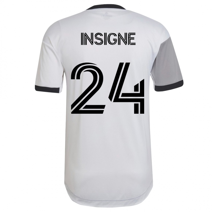 Niño Camiseta Lorenzo Insigne #24 Blanco 2ª Equipación 2023/24 La Camisa Chile