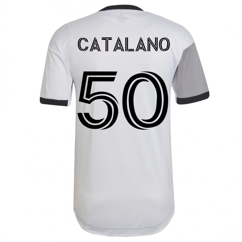 Niño Camiseta Gianluca Catalano #50 Blanco 2ª Equipación 2023/24 La Camisa Chile