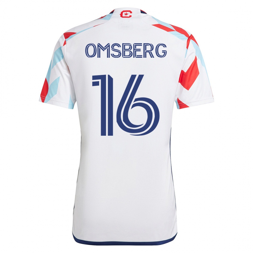 Niño Camiseta Wyatt Omsberg #16 Blanco Azul 2ª Equipación 2023/24 La Camisa Chile