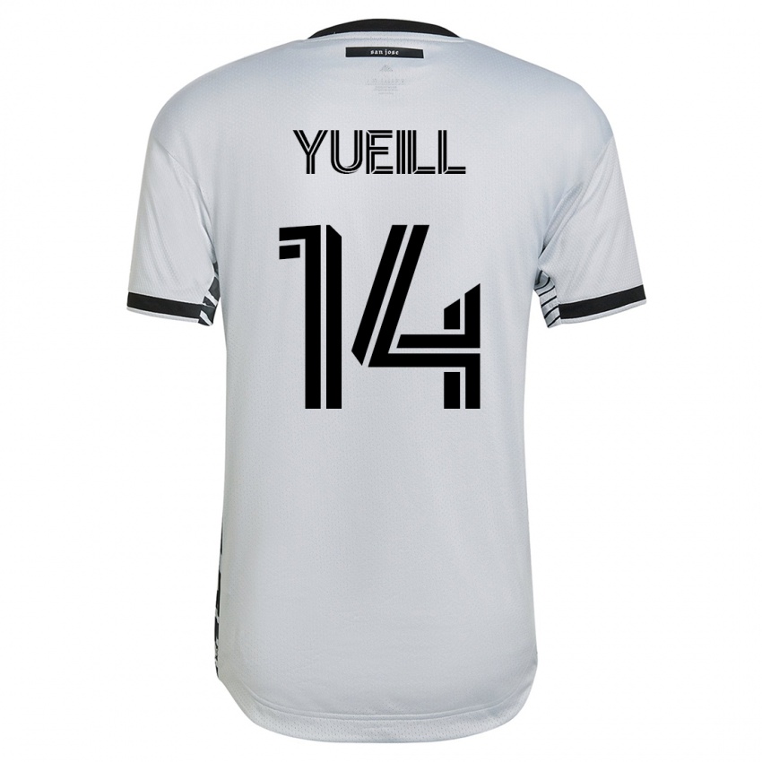 Niño Camiseta Jackson Yueill #14 Blanco 2ª Equipación 2023/24 La Camisa Chile