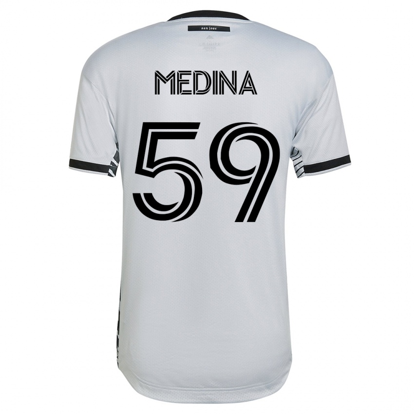 Niño Camiseta Cruz Medina #59 Blanco 2ª Equipación 2023/24 La Camisa Chile