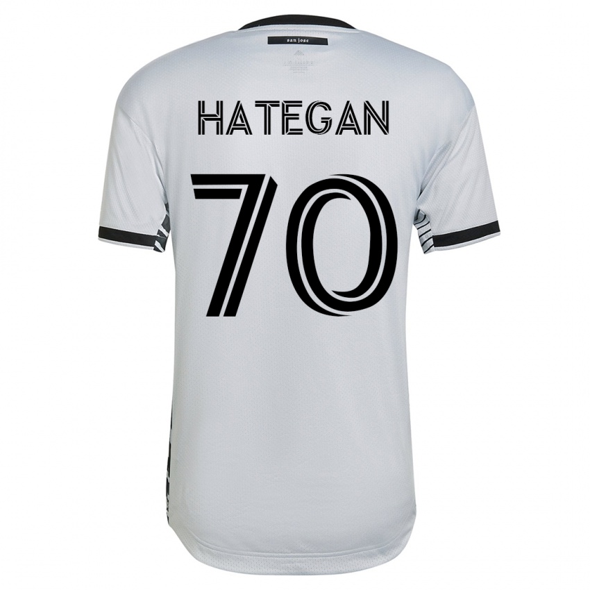 Niño Camiseta Roberto Hategan #70 Blanco 2ª Equipación 2023/24 La Camisa Chile