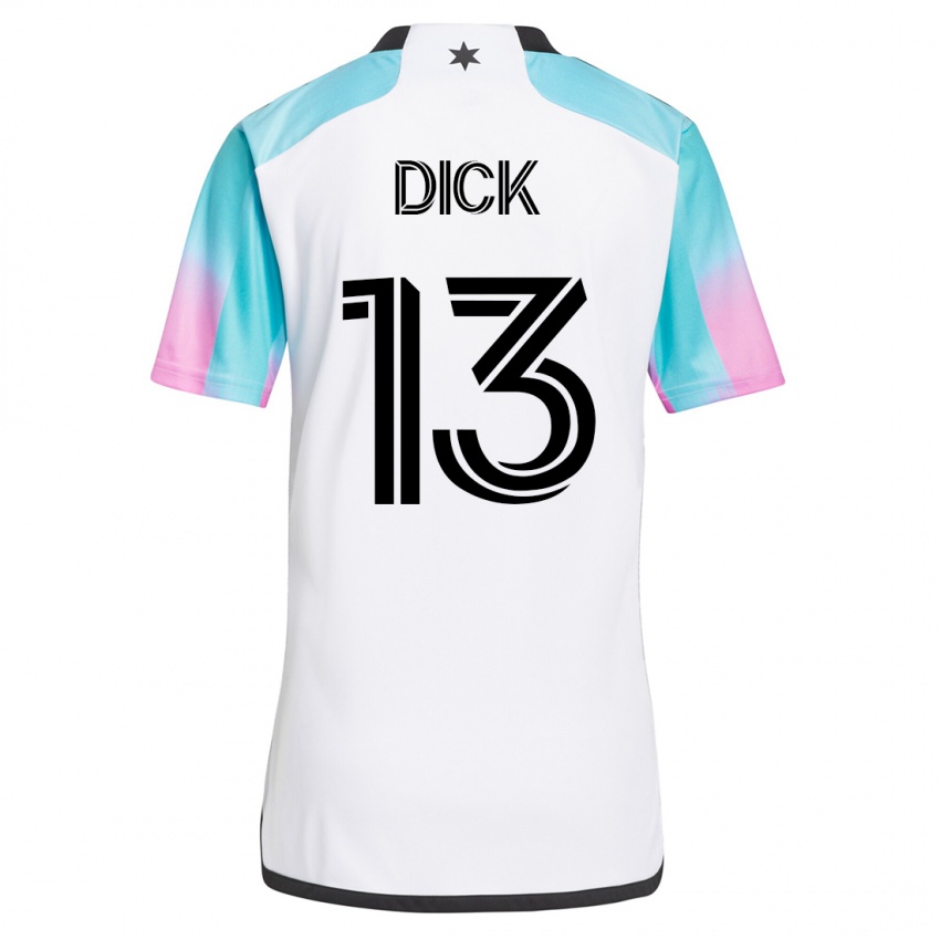 Niño Camiseta Eric Dick #13 Blanco 2ª Equipación 2023/24 La Camisa Chile