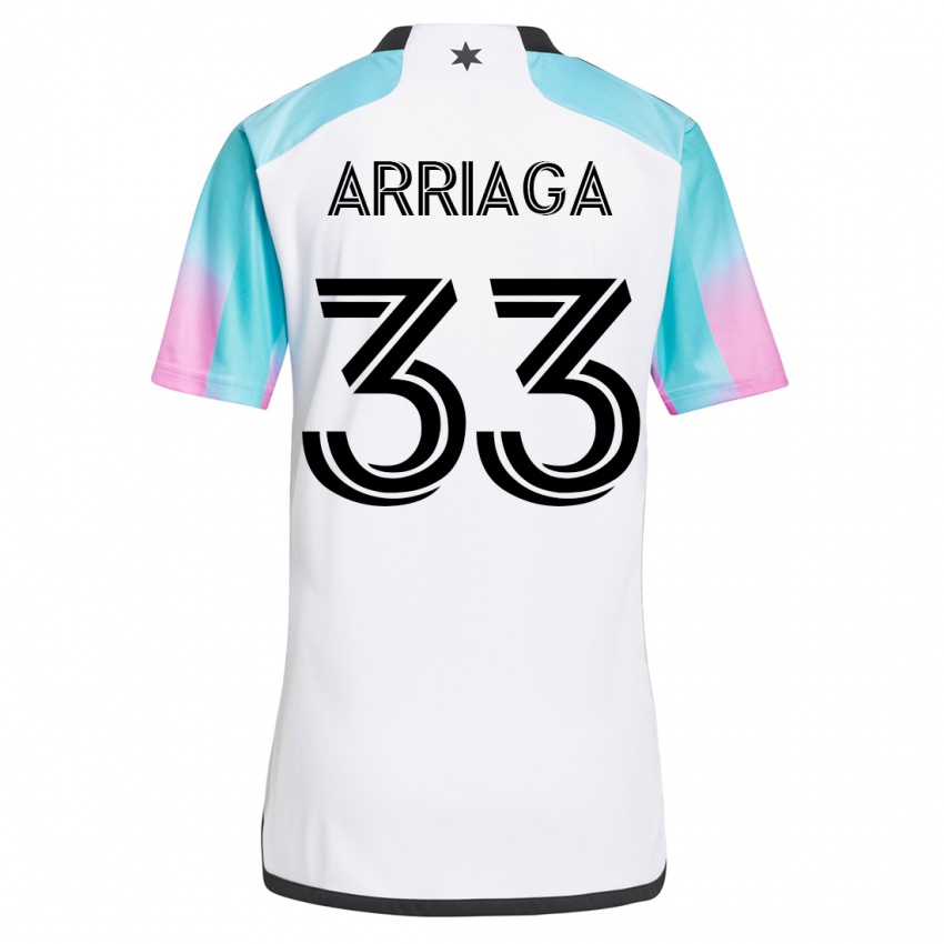 Niño Camiseta Kervin Arriaga #33 Blanco 2ª Equipación 2023/24 La Camisa Chile