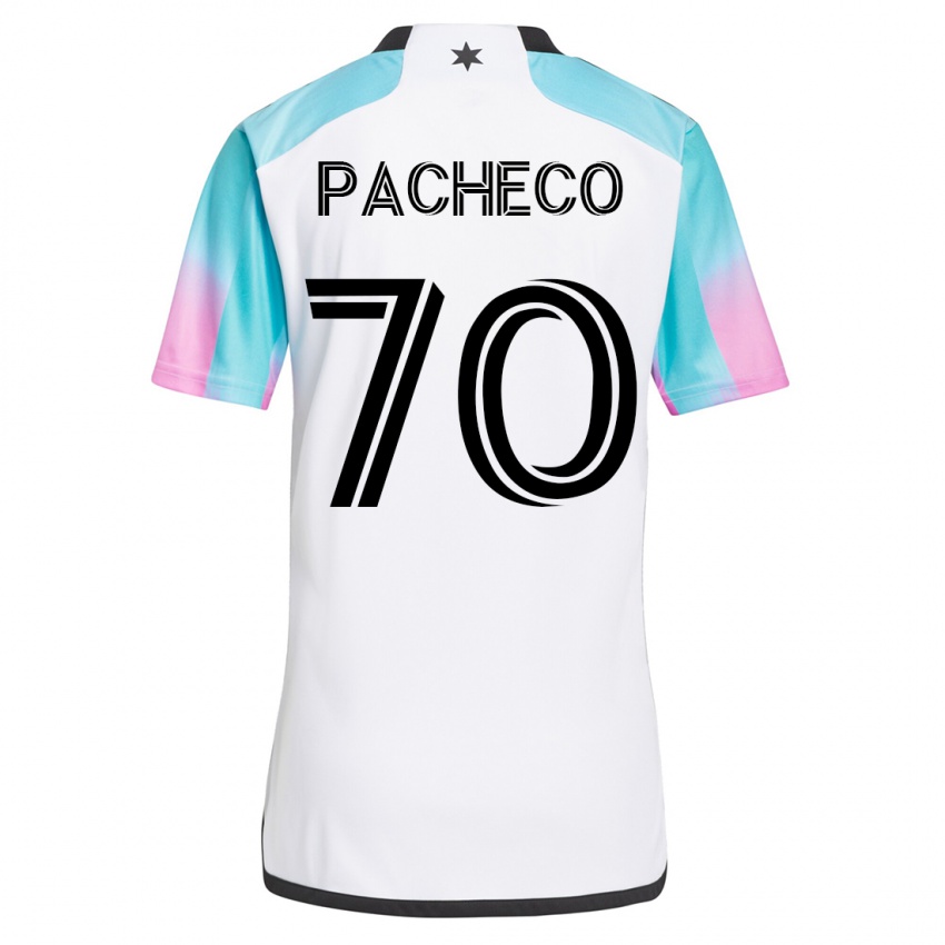 Niño Camiseta Diogo Pacheco #70 Blanco 2ª Equipación 2023/24 La Camisa Chile