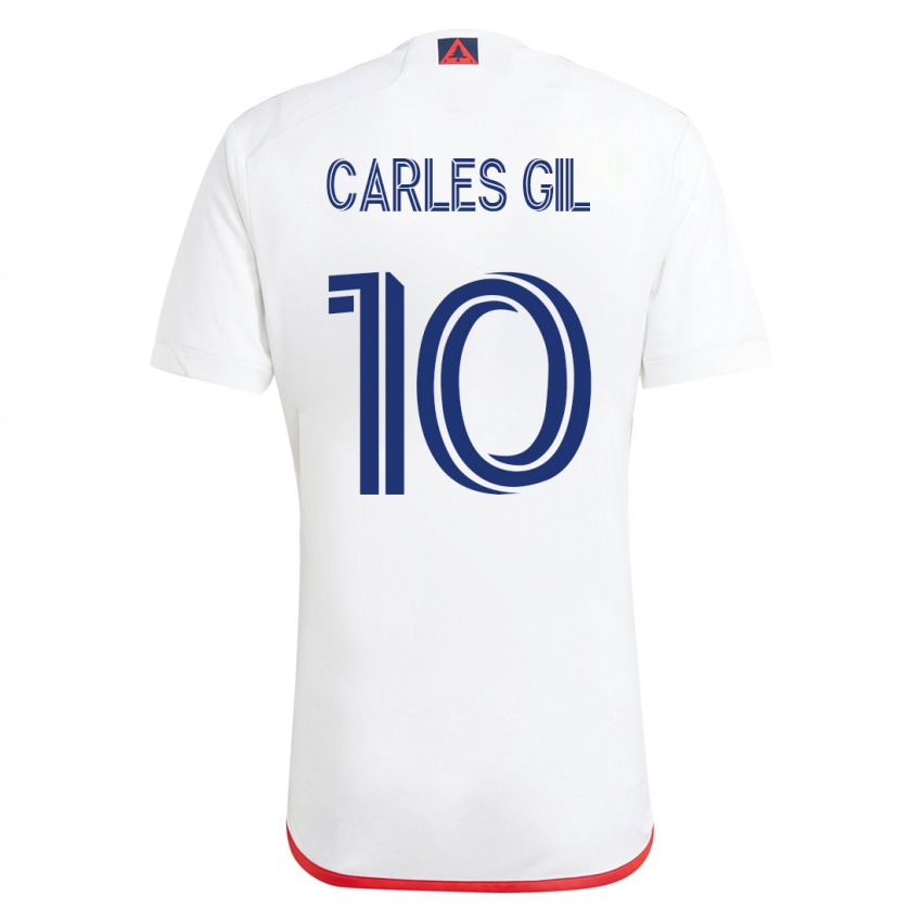 Niño Camiseta Carles Gil #10 Blanco Rojo 2ª Equipación 2023/24 La Camisa Chile