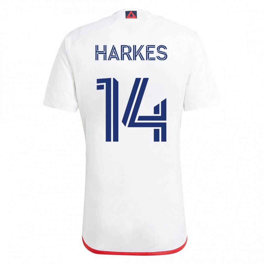 Niño Camiseta Ian Harkes #14 Blanco Rojo 2ª Equipación 2023/24 La Camisa Chile
