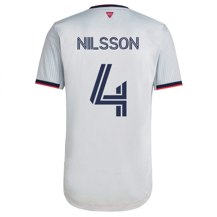 Niño Camiseta Joakim Nilsson #4 Blanco 2ª Equipación 2023/24 La Camisa Chile