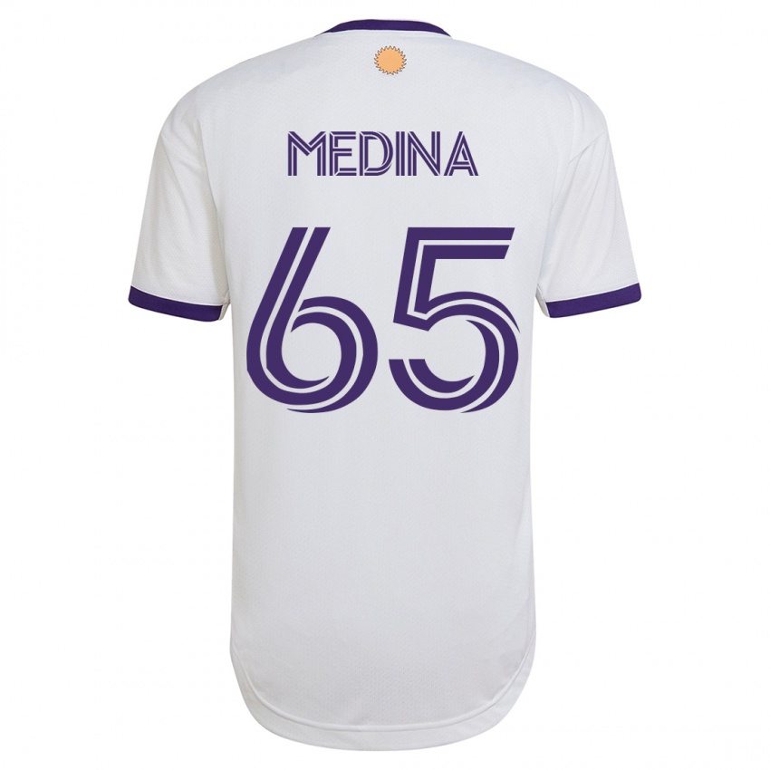 Niño Camiseta Cristian Medina #65 Blanco 2ª Equipación 2023/24 La Camisa Chile