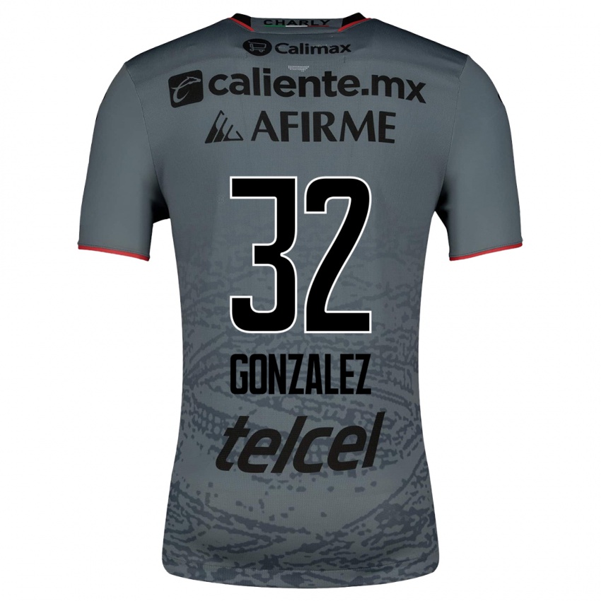 Niño Camiseta Carlos Gonzalez #32 Gris 2ª Equipación 2023/24 La Camisa Chile