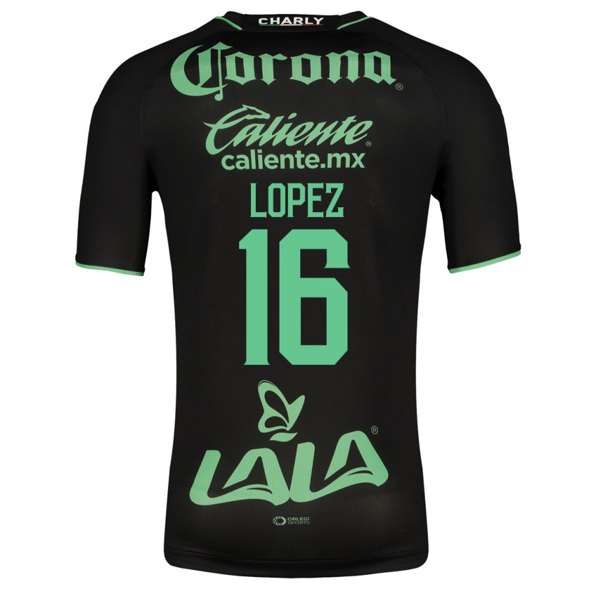 Niño Camiseta Aldo López #16 Negro 2ª Equipación 2023/24 La Camisa Chile