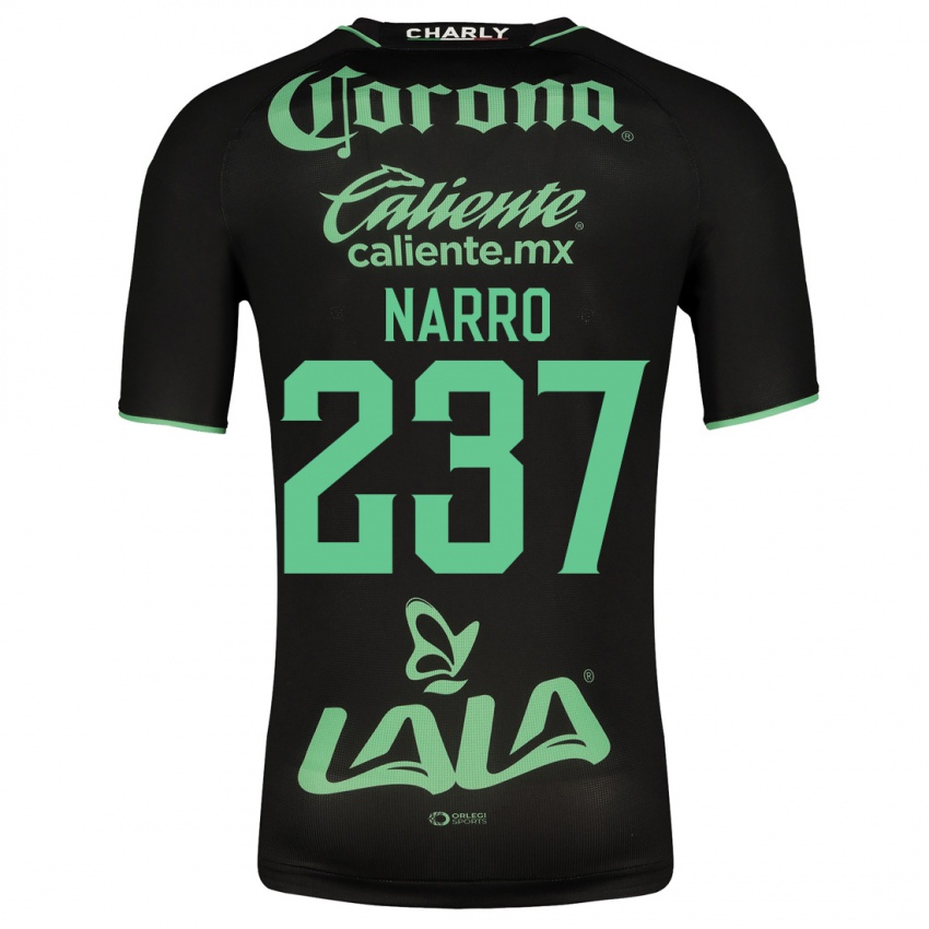 Niño Camiseta Ernesto Narro #237 Negro 2ª Equipación 2023/24 La Camisa Chile