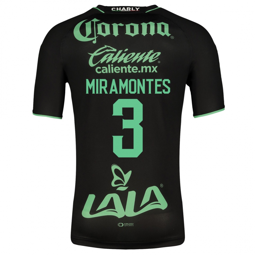 Niño Camiseta Natalia Miramontes #3 Negro 2ª Equipación 2023/24 La Camisa Chile