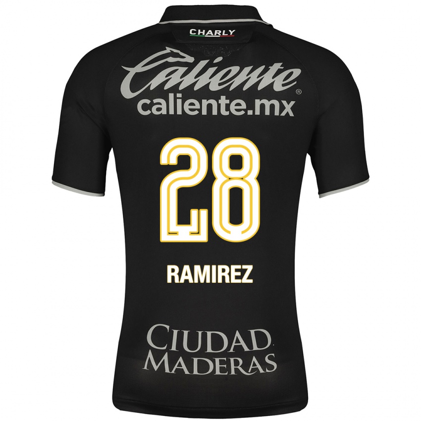 Niño Camiseta David Ramírez #28 Negro 2ª Equipación 2023/24 La Camisa Chile