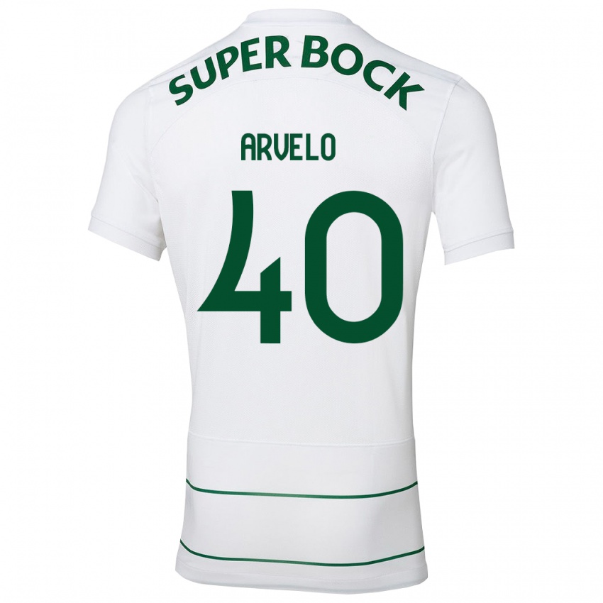 Niño Camiseta Adam Arvelo #40 Blanco 2ª Equipación 2023/24 La Camisa Chile