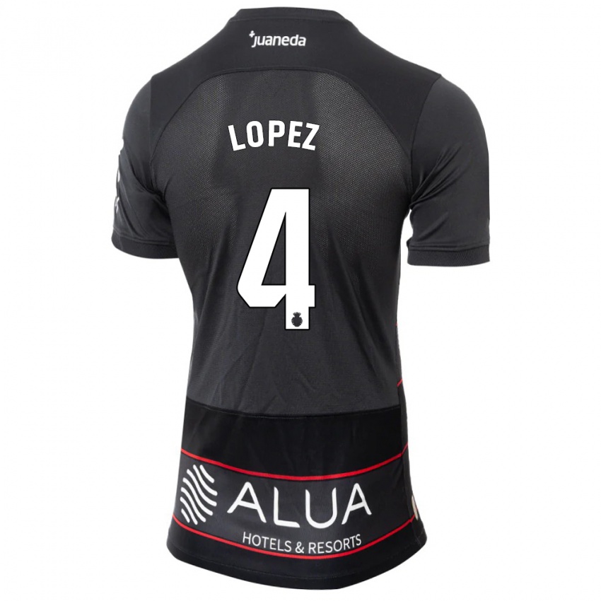 Niño Camiseta David López #4 Negro 2ª Equipación 2023/24 La Camisa Chile