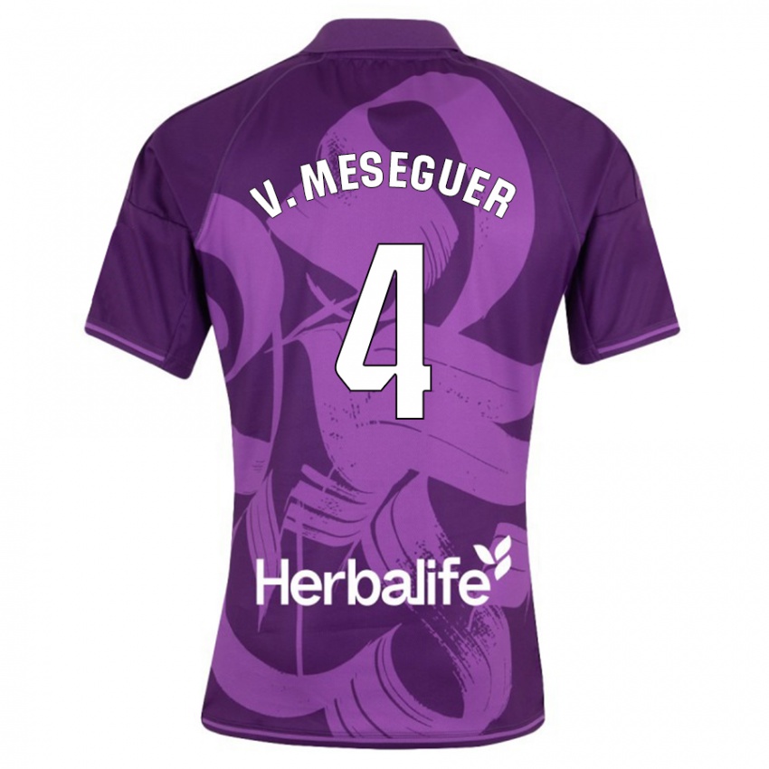 Niño Camiseta Víctor Meseguer #4 Violeta 2ª Equipación 2023/24 La Camisa Chile