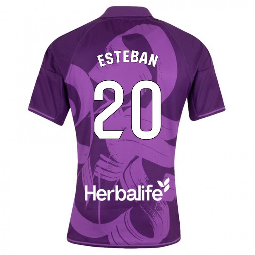 Niño Camiseta Sergio Esteban #20 Violeta 2ª Equipación 2023/24 La Camisa Chile