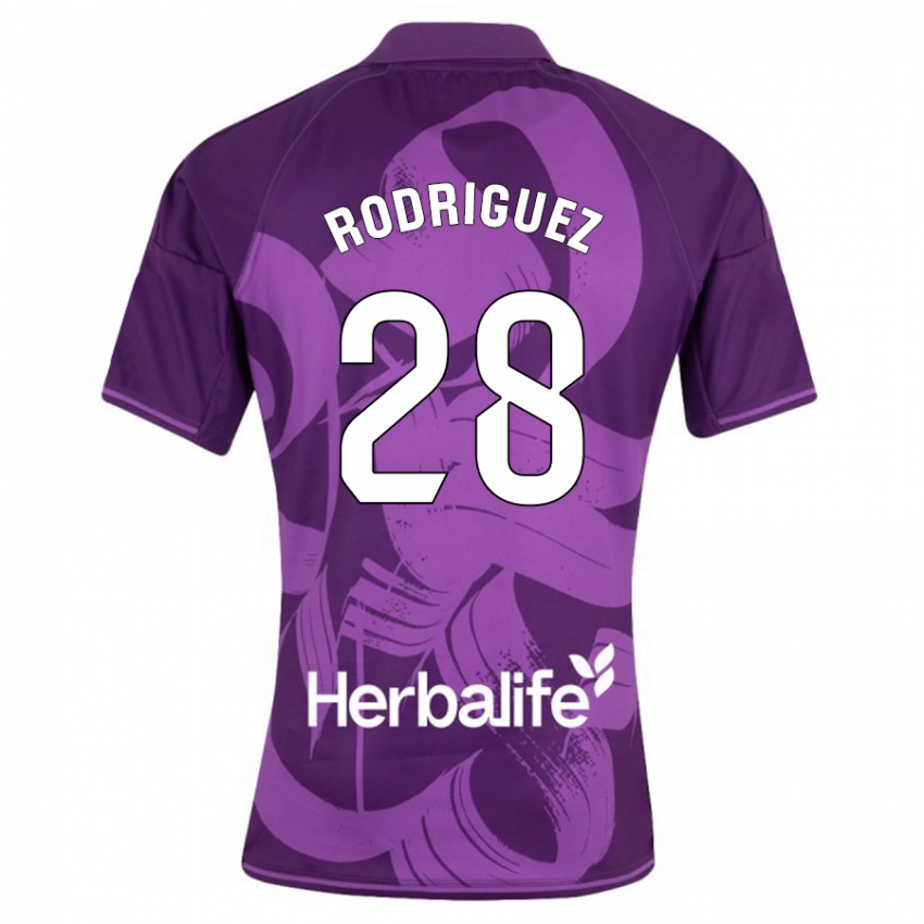 Niño Camiseta Yago Rodríguez #28 Violeta 2ª Equipación 2023/24 La Camisa Chile