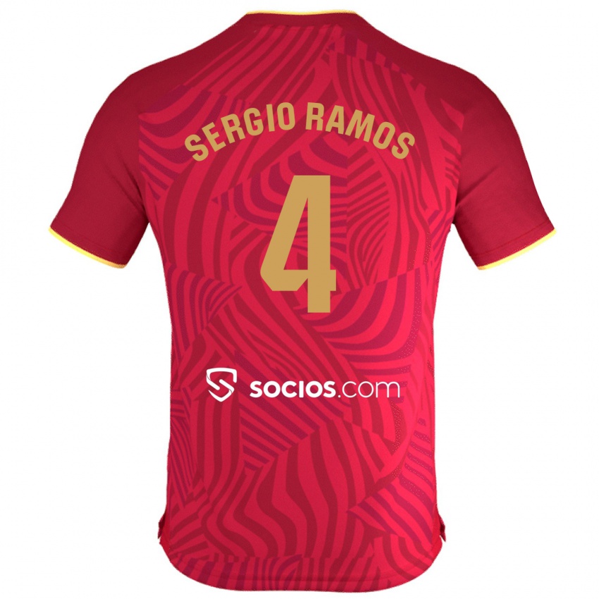 Niño Camiseta Sergio Ramos #4 Rojo 2ª Equipación 2023/24 La Camisa Chile