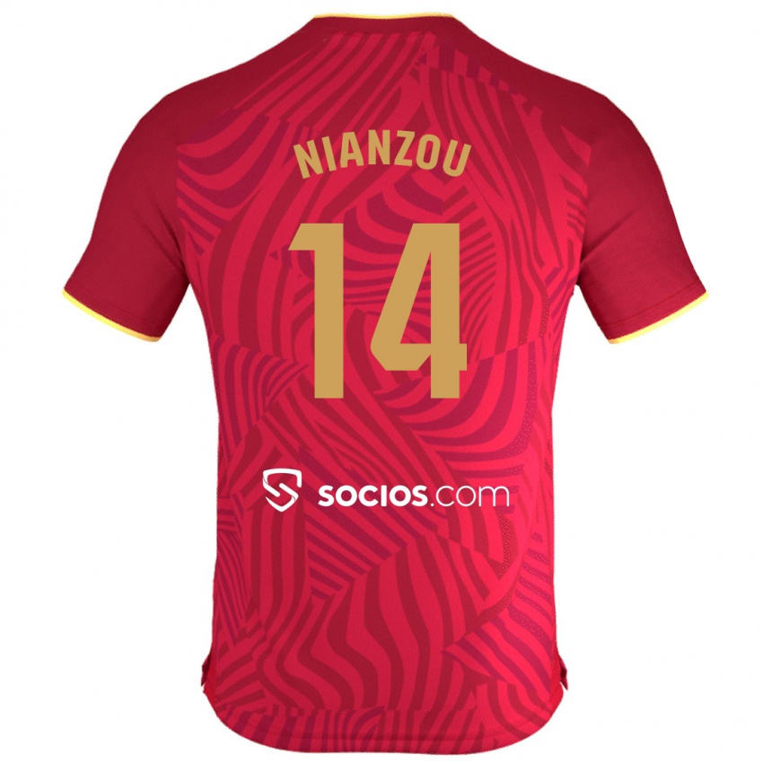 Niño Camiseta Tanguy Nianzou #14 Rojo 2ª Equipación 2023/24 La Camisa Chile