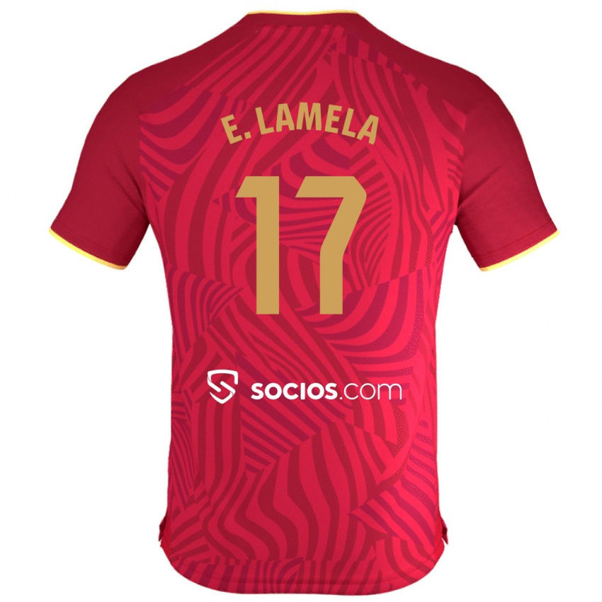 Niño Camiseta Erik Lamela #17 Rojo 2ª Equipación 2023/24 La Camisa Chile