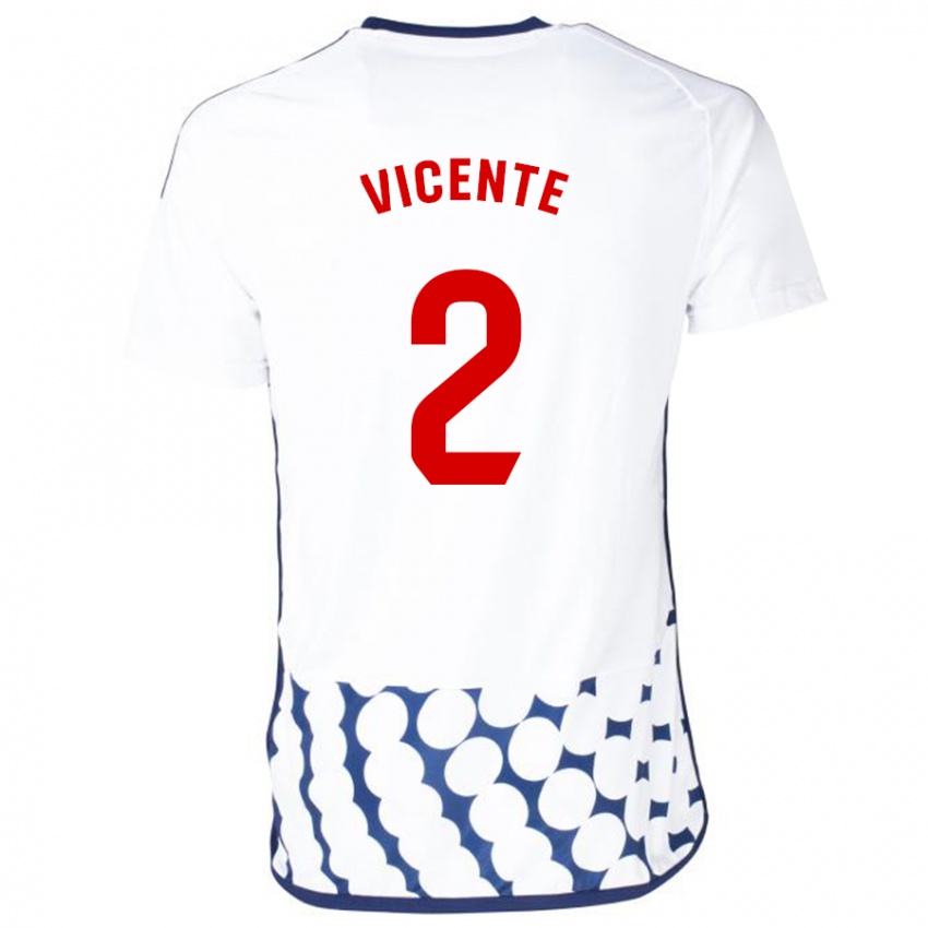 Niño Camiseta David Vicente #2 Blanco 2ª Equipación 2023/24 La Camisa Chile