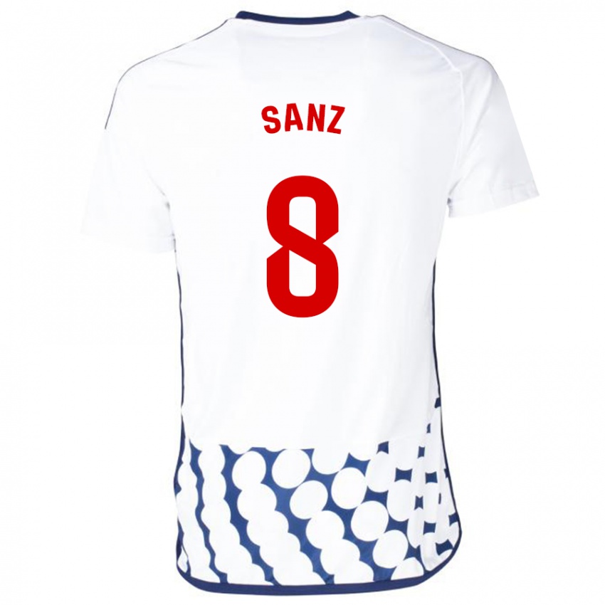 Niño Camiseta Álvaro Sanz #8 Blanco 2ª Equipación 2023/24 La Camisa Chile